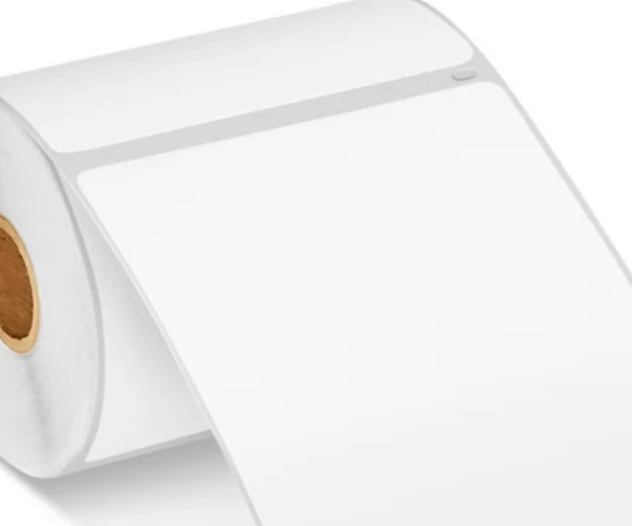 Uline Minietiquetas Adhesivas de Paquetería para Etiquetadora - Papel Blanco, 4 x 6"